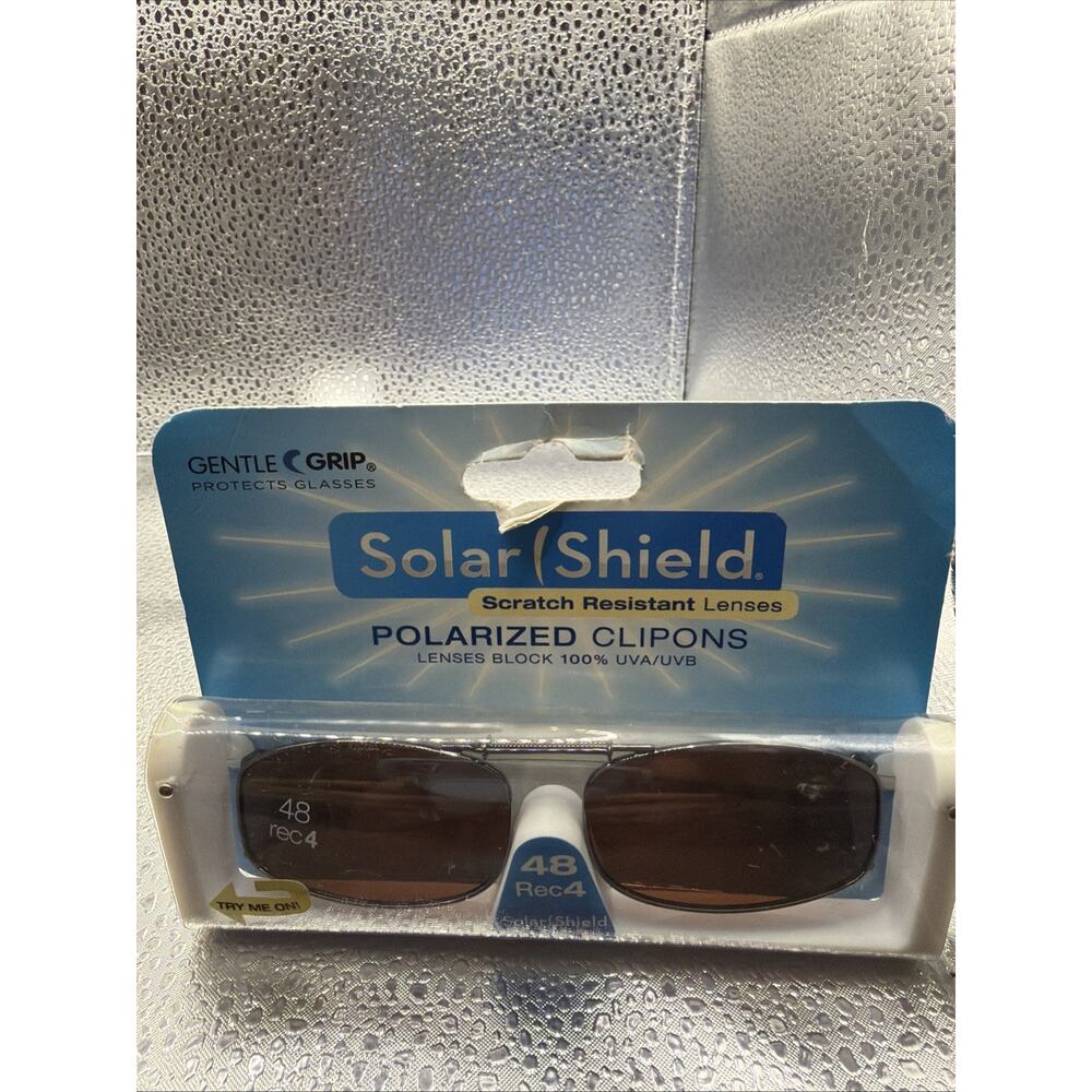 Solar Shield Polarized Clip-on Scratch Resistant Lenses 48 Rec4 NEW
